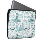 Fantastische Bestien blaues Muster Laptopschutzhülle (Vorne Rechts)
