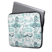 Fantastische Bestien blaues Muster Laptopschutzhülle (Vorderseite Links)