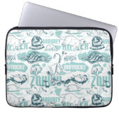 Fantastische Bestien blaues Muster Laptopschutzhülle (Vorderseite)