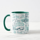 Fantastische Bestien blaues Muster Tasse (Links)