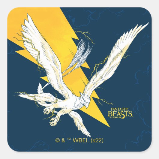 Fantastische Bestien Thunderbird Quadratischer Aufkleber (Vorderseite)