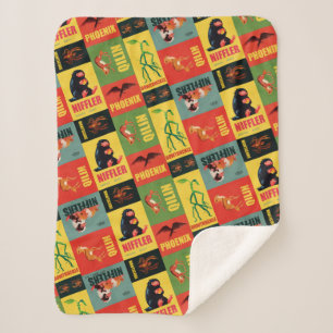 Fantastische Bestien Vintages Muster Sherpadecke