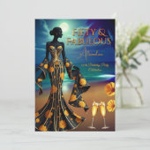 Fantastische Birthday Moonlight Beach Gelb Gold Bl Einladung (Stehend Vorderseite)