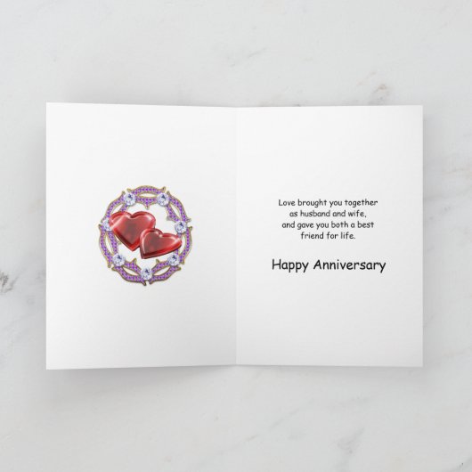 Fantastische Blume 10 Jahre für ein Paar Karte (Innenseite)