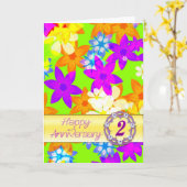 Fantastische Blume 2. Geburtstag für ein Paar Karte (Gelbe Blume)