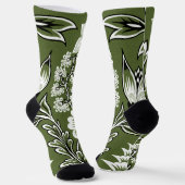 Fantastische Blume (Moss Green) Socken (Gewinkelt)