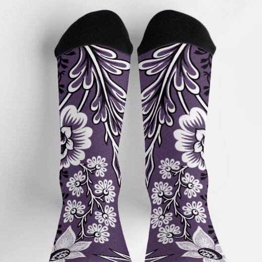 Fantastische Blume (Pflaume) Socken (Oben)