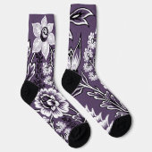 Fantastische Blume (Pflaume) Socken (Rechts)