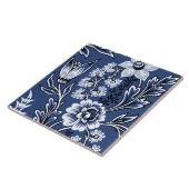 Fantastische Blumen (Blau) Fine Art Fliese (Seite)