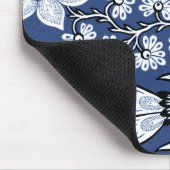Fantastische Blumen (Blau) Fine Art Mousepad (Ecke)