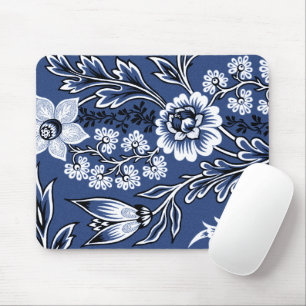 Fantastische Blumen (Blau) Fine Art Mousepad