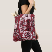 Fantastische Blumen (Marone) Fine Art Tasche (Von Nahem)
