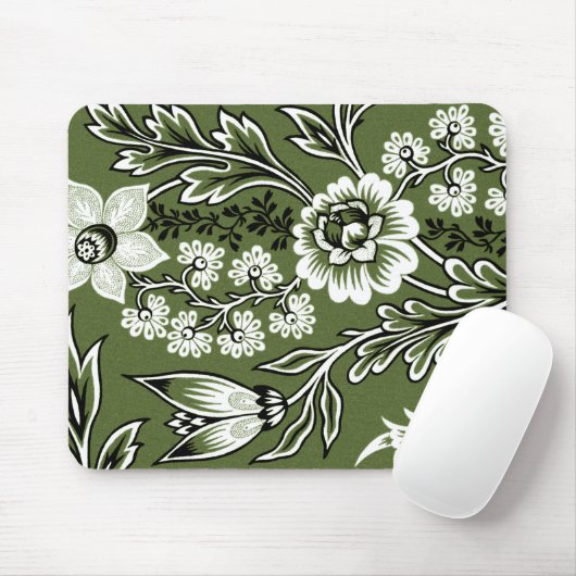Fantastische Blumen (Moosgrün) Fine Art Mousepad (Mit Mouse)