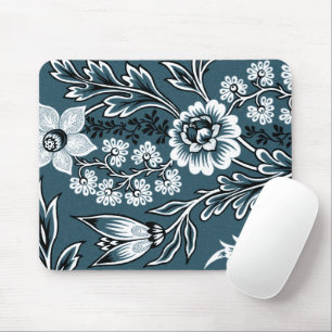 Fantastische Blumen (Schiefer-Türkis) Fine Art Mousepad