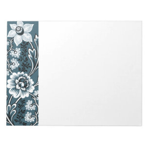 Fantastische Blumen (Slate Teal) Fine Art Notizblock