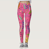 Fantastische Blütenpraxis in französischer Rosa Pr Leggings (Vorderseite)
