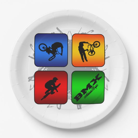 Fantastische BMX städtische Art Pappteller (Vorderseite)