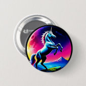 Fantastische Bunte Einhorn-Wildnis Button (Vorne & Hinten)