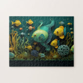 Fantastische bunte Meereslebewesen Puzzle (Horizontal)