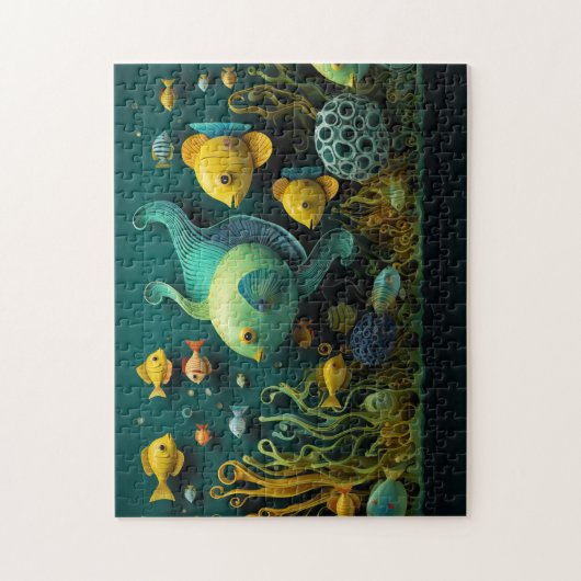 Fantastische bunte Meereslebewesen Puzzle (Vertikal)