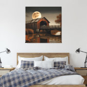Fantastische Covered Bridge und Mondbrücke Leinwan Leinwanddruck (Insitu (Schlafzimmer))