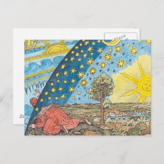 Fantastische Darstellung des Sonnensystems Postkarte (Vorne/Hinten)