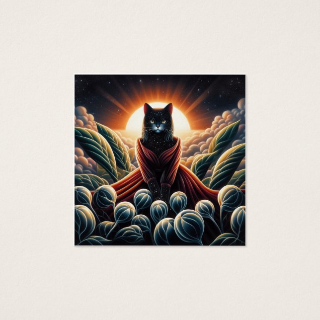 Fantastische digitale Kunst: Night Sky Cat umgeben (Vorderseite)