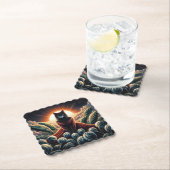 Fantastische digitale Kunst: Night Sky Cat umgeben Untersetzer (Vor Ort)