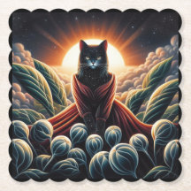 Fantastische digitale Kunst: Night Sky Cat umgeben