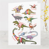 Fantastische Dinosaurier-Karte Karte (Gelbe Blume)