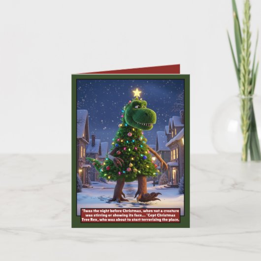 Fantastische Dinosaurier-Weihnachtskarte Karte (Vorderseite)