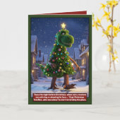 Fantastische Dinosaurier-Weihnachtskarte Karte (Gelbe Blume)