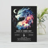 Fantastische Drachen Geburtstagskinder Einladung (Stehend Vorderseite)