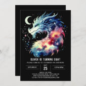 Fantastische Drachen Geburtstagskinder Einladung (Vorne/Hinten)