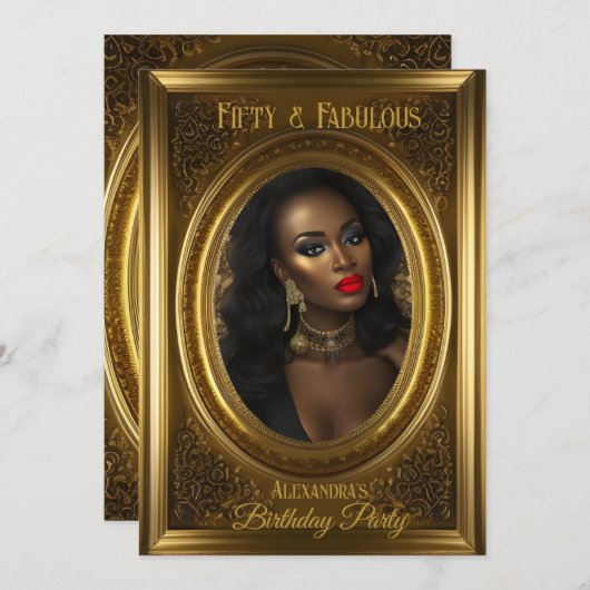 Fantastische Elegante Foto Geburtstagsparty Altes Einladung (Vorne/Hinten)