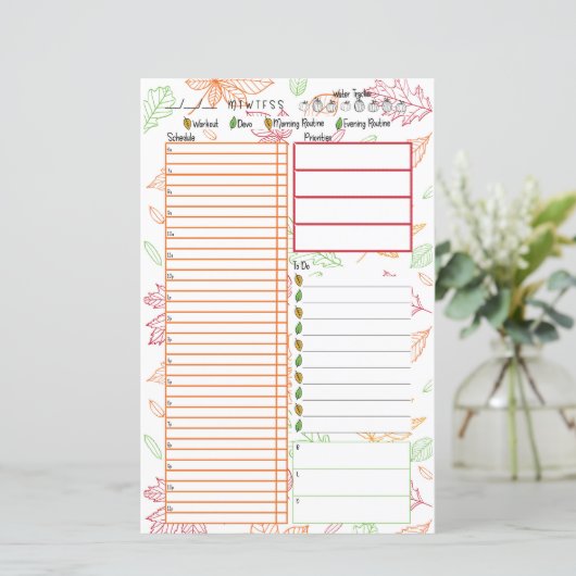 Fantastische Fall Schedule Day Viewer Planner Einf (Stehend Vorderseite)