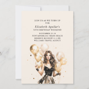 Fantastische festliche Black Gold Geburtstagsparty Einladung