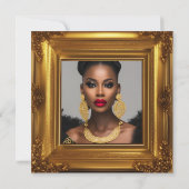 Fantastische Foto Geburtstagsparty Verziert Goldra Einladung (Rückseite)