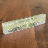 Fantastische Fraktal Blume mit Goldenen Text Namensplakette (Seite)