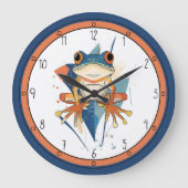 Fantastische Froschkunst Große Wanduhr (Vorderseite)