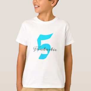 Fantastische Fünf-Jungen 5. Geburtstag Aquamarine T-Shirt