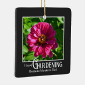 Fantastische Gartenarbeit Sprichwort Rosa Blütenzi Keramikornament (Rechts)