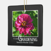 Fantastische Gartenarbeit Sprichwort Rosa Blütenzi Keramikornament (Links)