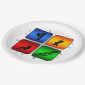 Fantastische Gebirgskletternstädtische Art Pappteller (Schrägansicht)