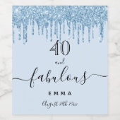 Fantastische Geburtstagsbaby Blue Glitzer Tropfen Weinetikett (Einzelnes Label)