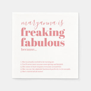 Fantastische Geburtstagsfacts Pink Personalisiert  Serviette