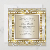 Fantastische Geburtstagsfeier Cream Diamond Pearl  Einladung (Rückseite)