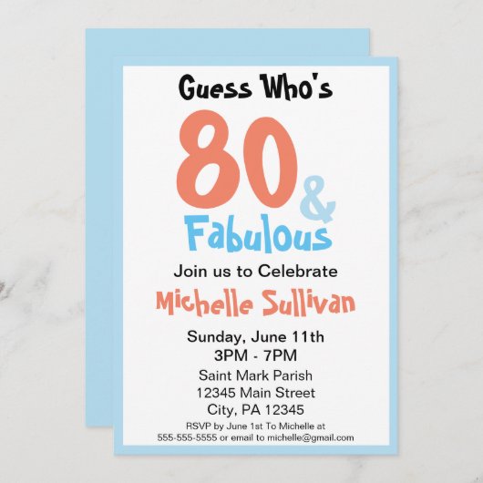 Fantastische Geburtstagsfeier Einladung (Vorne/Hinten)