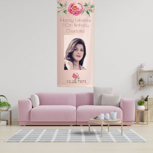 Fantastische Geburtstagsfeier Rose Gold Foto Rosa Banner
