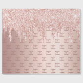 Fantastische Geburtstagsfeier Rose Goldglanz Glitz Geschenkpapier (Flach)